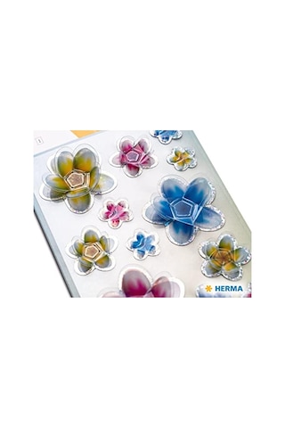 H Magic Etiket 3d Yaz Çiçekleri Çok Renkli