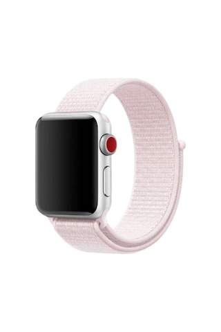 Watch 3 Series 38mm Kordon Spor Loop Silikon Hasır Örgü Light Pink Kordon Kayış Uyumlu