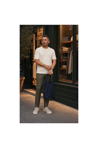 Modi Green Premium Oysho Regular Oversize Unisex Sıfır Yaka Kısa Kollu Tişört - Ekru