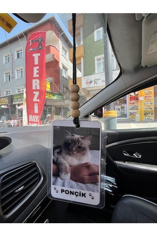 Kişiye Özel Evcil Hayvan Fotoğraflı Araç Ayna Süsü Köpek & Kedi Temalı Araç İçi Süs Aksesuarı