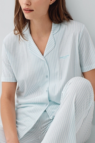 Pierre Cardin Kadın Mavi Gömlek Pijama Takım Pc9204-s-v2 Mavi
