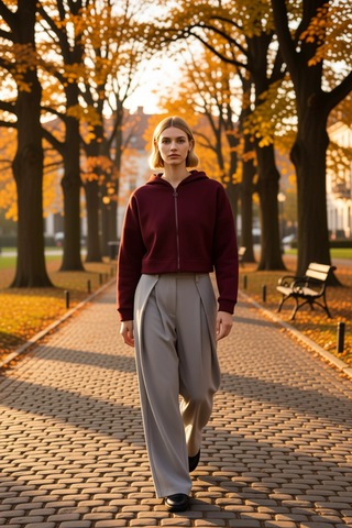 Benerly Kadın Kapüşonlu Fermuarlı Düşük Kol Örme Sweatshirt Fonksiyonel D Bordo