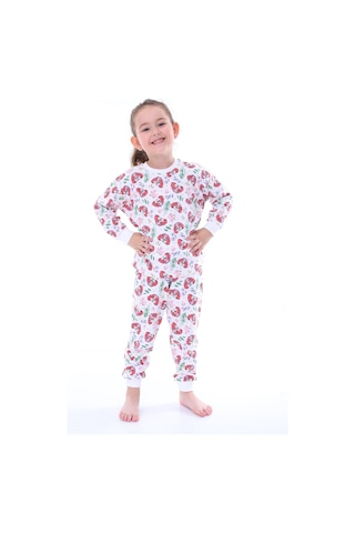 %100 Pamuk Paw Patrol Desenli Uzun Kollu Kız Çocuk Pijama Takımı 3,4,5,6,7,8 Yaş Pembe - Beyaz