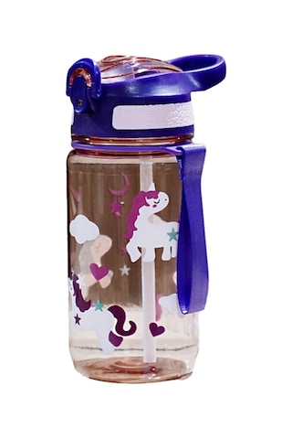 Hangfox 600ml Mor Çocuk Pipetli Su Bardakası - Bpa-free Sağlıklı Materyal, Güvenlik Kilitli, Spor Ve Okul İçin Taşınabilir Mor