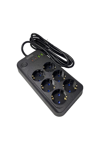 Showmax Sh-4630 2mt 2xusb-2xtype-c 4lü Termal Akım Korumalı Priz 10a 2500w 2 M