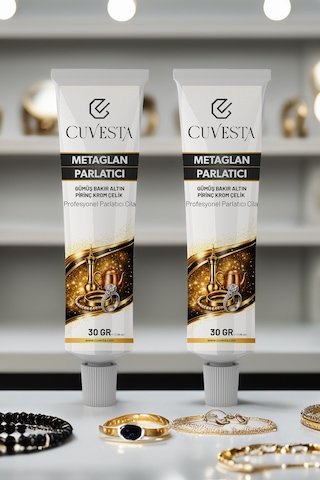 Cuvesta Metaglan Parlatıcı 2'li Gümüş/bakır/altın/krom/çelik/pirinç/nikel Parlatma Cilası 2'li Set