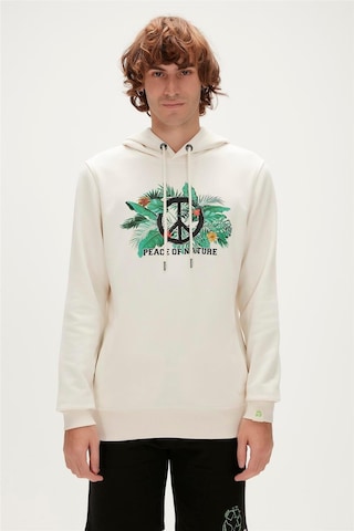 Bad Bear Re-born Hoodie Erkek Sweatshirt-5079 Marshmallow Kırık Beyaz