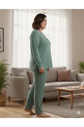 Kadın Yeşil Everything Pijama Takımı Yeşil