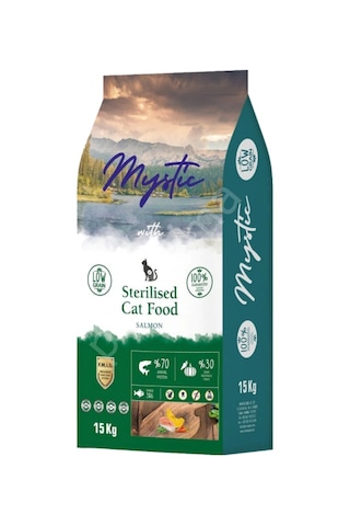 Mystic Sterilised Somonlu Az Tahıllı Kısırlaştırılmış Yetişkin Kedi Maması 15 KG Mystic Sterilised Somonlu Az Tahıllı Kısırlaştırılmış Yetişkin Kedi Maması 15 KG