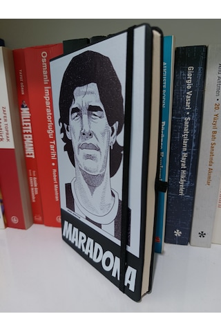 Tarihsiz Siyah Ajanda / Defter - Maradona Kapaklı