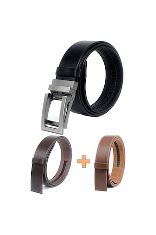 Manda Derisi Otomatik Tokalı Deliksiz Erkek Kemeri - Otomatik Kemer Çokrenkli