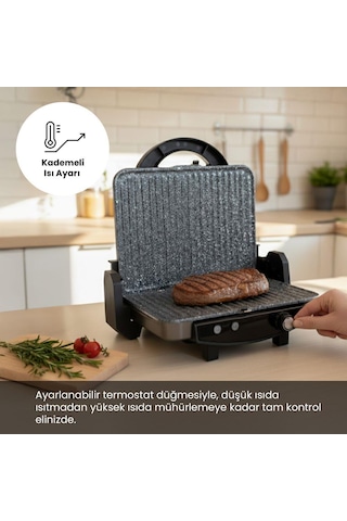Any Morning OZ26TM03 Çıkarılabilir Plakalı Izgara Ve Tost Makinesi