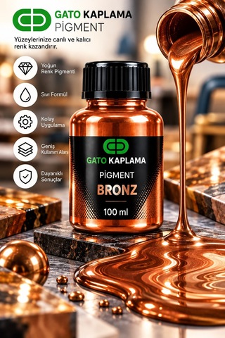 Gato Kaplama Solvent Bazlı Transparan Sıvı Pigment Boya 100 Ml Bronz Renk Renklendirici