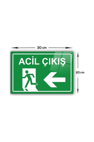 Decorita Cam Yönlendirme Levhası | Acil Çıkış - Batı