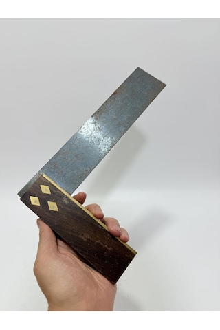 Antika Ahşap Marangoz Gönyesi 23cm 009