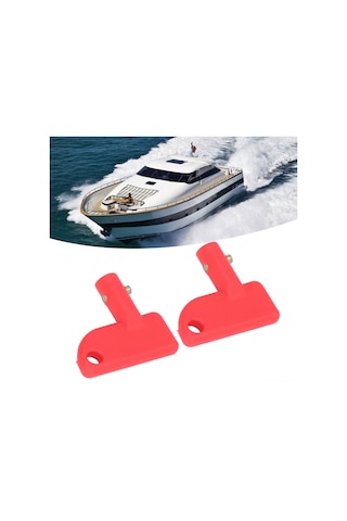Moveevo 2 Adet Kırmızı Akü Kesici Anahtarı - Korozyona Dayanıklı Abs+bronz - Araç, Bot, Kamyon İçin Güvenli Akü Kapatma Anahtarı