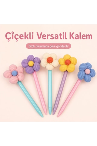 Bakgeelal Çiçek Detaylı Renkli Versatil Kalem 0.7 Mm Uçlu Mekanik Kurşun Kalem - 9067630240245 Çok Renkli