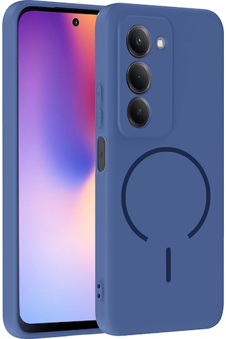 Xiaomi Redmi 15 Kılıf M-safe Şarj Özellikli Zore Meta Kapak Lacivert