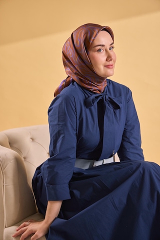 Silk Home Twill İpek Eşarp Line Kiremit Çok Renkli