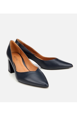 Hotiç Kadın Deri Lacivert Kalın Topuklu Ayakkabı 01ayh312470a680 Lacivert