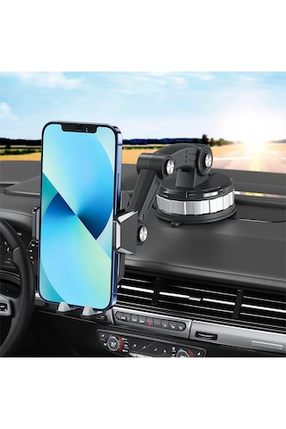 Telefon Tutacağı Teleskobik 360 Döner Başlık Terminatör Kol Güçlü Vantuzlu Araç İçi Tel Tutucu Üniversal Glz03517217 Siyah