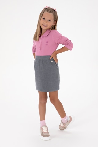 U.S. Polo Assn. Kız Çocuk Pembe Polo Yaka Basic Sweatshirt 50316836-VR167