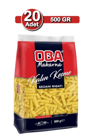 Oba Kalın Kesme Makarna 500 G X 20 Adet Uzun Süreli Stok Paketi