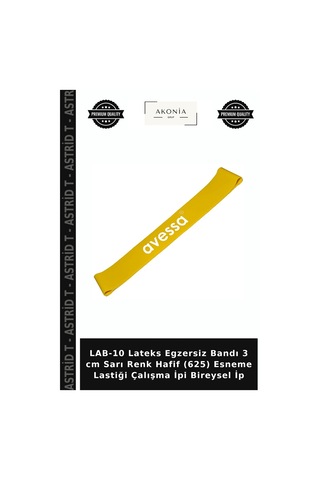 Lab-10 Lateks Egzersiz Bandı 3 Cm Sarı Renk Hafif 625 Esneme Lastiği Çalışma İpi Bireysel İp