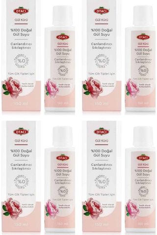 Otacı Gül Kürü Doğal Gül Suyu 4 x 150 ML