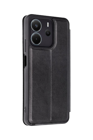 Newface - 363 - Xiaomi Redmi Note 14 4g Kılıf Flip Cover - Ece-umay - - Siyah