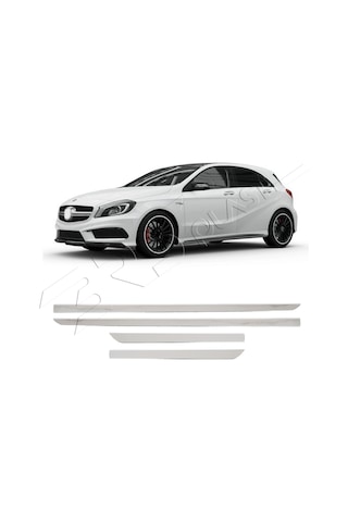 Mercedes A-class W176 Uyumlu 2013-2018 Krom Yan Kapı Çıtası 4 Parça Paslanmaz Çelik