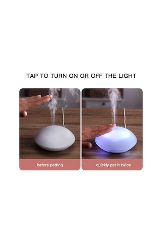 Teltree Küçük Kabuk Şekilli Ultrasonik Aromaterapi Difüzörü - 80ml Taşınabilir Nemlendirici Ve Renkli Gece Lambası