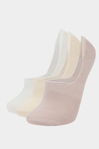 Defacto Kadın 3lü Pamuklu Babet Çorap E2025axnssf1 Açık Pembe