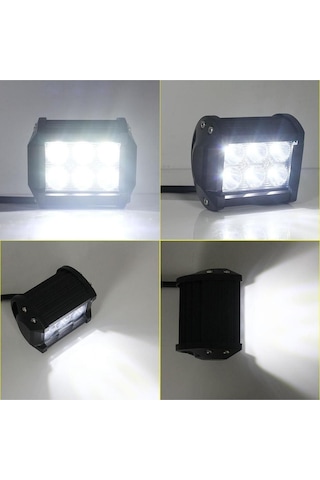 18w 6 Led Off Road Araç Motosiklet Led Sis Far Aydınlatma 1 Adet