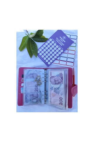 Bütçe Planlayıcı-birikim Ajandası -manyetik Ajanda Fuşya Sticker Ve Challenge Hediyeli