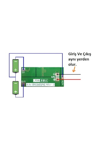 Robotiko-2S Bms 20A 18650 Lityum Pil Şarj Koruma Devresi Balanslı