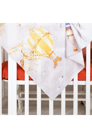 Hafy Baby Organik Pamuk Uçan Balon Desenli Müslin Bebek Örtüsü