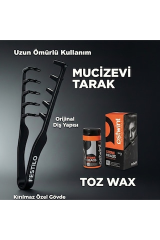 Mucizevi Hacim Ve Dalga Veren Tarak Kadınlara Özel Toz Wax 2 Li Set