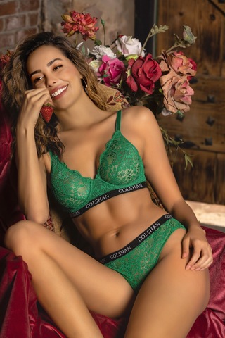 Etiler Collection Golshan Gaudy Lace Bra, Yeşil Konforlu Ve Şık Sütyen Çok renkli