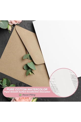100 Adet Saf Pamuk Suluboya Kağıdı 150 Lbs/300 Gsm Su Boyama Boya Kağıdı Sanat Boyama Suluboya Çizim Sanatçısı, 10x6 İnç 15x18 Cm 22 Cm