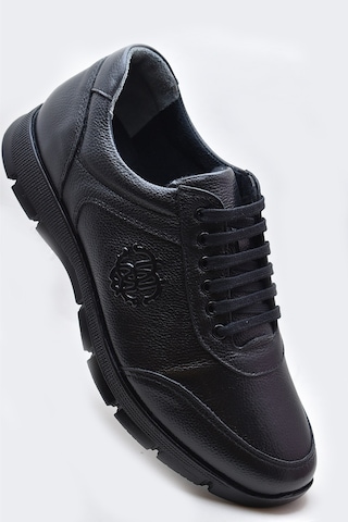 405 Tam Ortopedik Kauçuk Kaymaz Taban Hakiki Deri Kışlık Erkek Ayakkabı Siyah