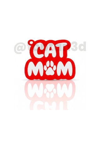 Cat Mom Anahtarlık Hediyelik, 3d Kedi Sahiplerine Özel Anahtarlık