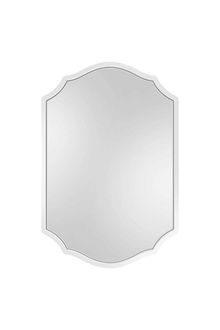 60x80 Beyaz Asimetrik Duvar Aynası/beyaz Çerçeveli Düzensiz Dekor Ayna/banyo Aynası 60 X 80 Çok Renkli
