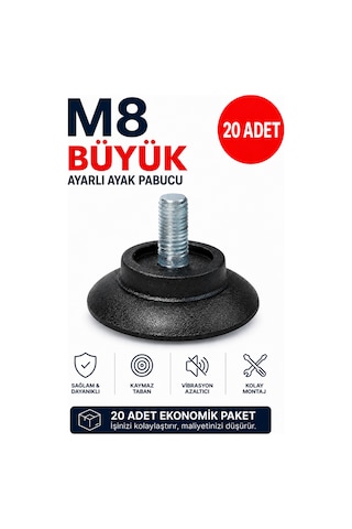 Usta Mekan Büyük Bingo Ayak Vidalı Sehpa, Masa Ayak Metrik 8 20 Adet Siyah Usta Mekan Büyük Bingo Ayak Vidalı Sehpa, Masa Ayak Metrik 8 20 Adet Siyah
