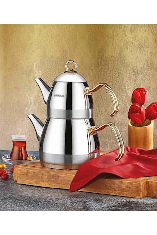 Ortaboy Roma Gold Line Premium Çaydanlık Çok Renkli