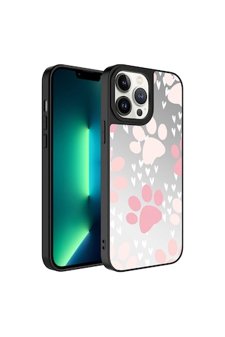 Apple Uyumlu iPhone 13 Pro Max Uyumlu Aynalı Desenli Kamera Korumalı Parlak Zore Mirror Kılıf-nsmi Nsm-i -