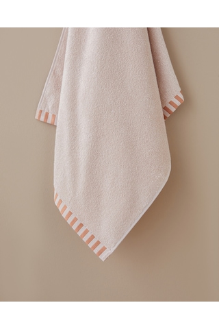 English Home Stripe Edge Pamuk Banyo Havlusu 70x140 Cm Pudra Pudra