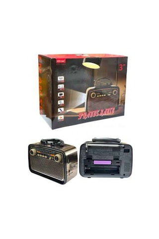Müzik Kutusu Bluetooth Bağlantılı El Fenerli Nostaljik Tasarım Radyo