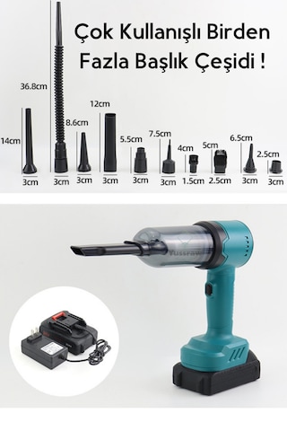 Yeni Araç Içi Süpürge 2 In 1 16000pa 3 Kademeli Vakumlu Üflemeli Araç Süpergesi Pro-hl-126 Mavi