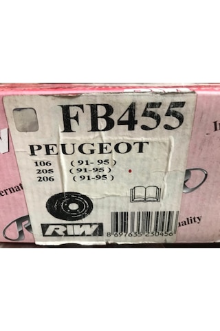 PEUGEOT 106 205 206 1991-1995 ÖN DİSK RIW FB455